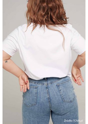 T-shirt w serek Basic white TOVA - 5