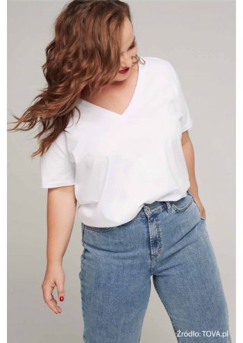 T-shirt w serek Basic white TOVA - 2