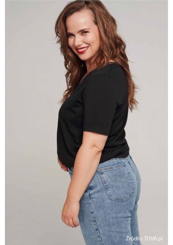T-shirt w serek Basic Black TOVA - 2
